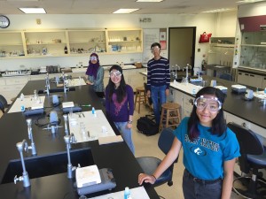 Students working on the National Chemistry Olympiad Laboratory Exam
