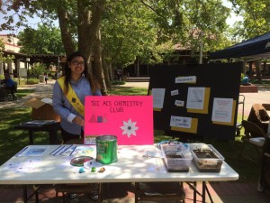 Micah Bongo at the SCC Chem Club booth for Earth Day