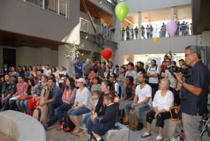 The audience at the chemistry show
