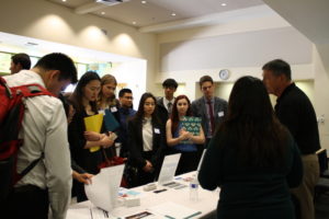 Students listen to Tim Appel from the Department of Justice