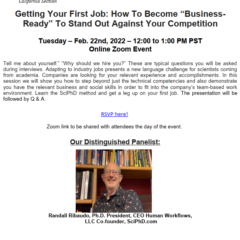 Cal ACS Hosting Virtual Career Talk Feb. 22